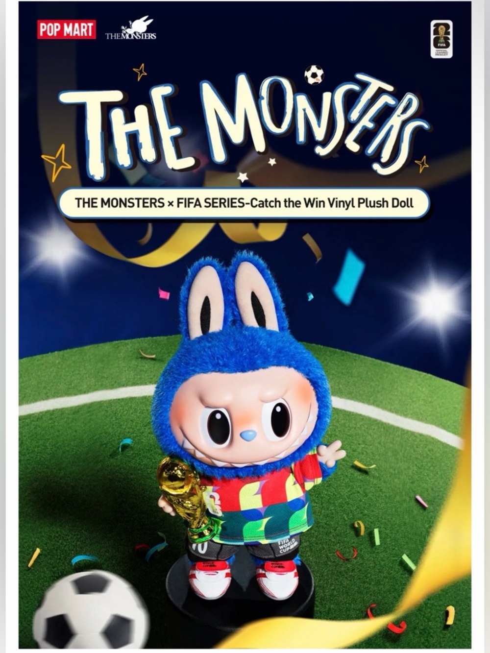 Authentic THE MONSTERS × FIFA SERIES-Catch the Win Vinyl Plush Doll